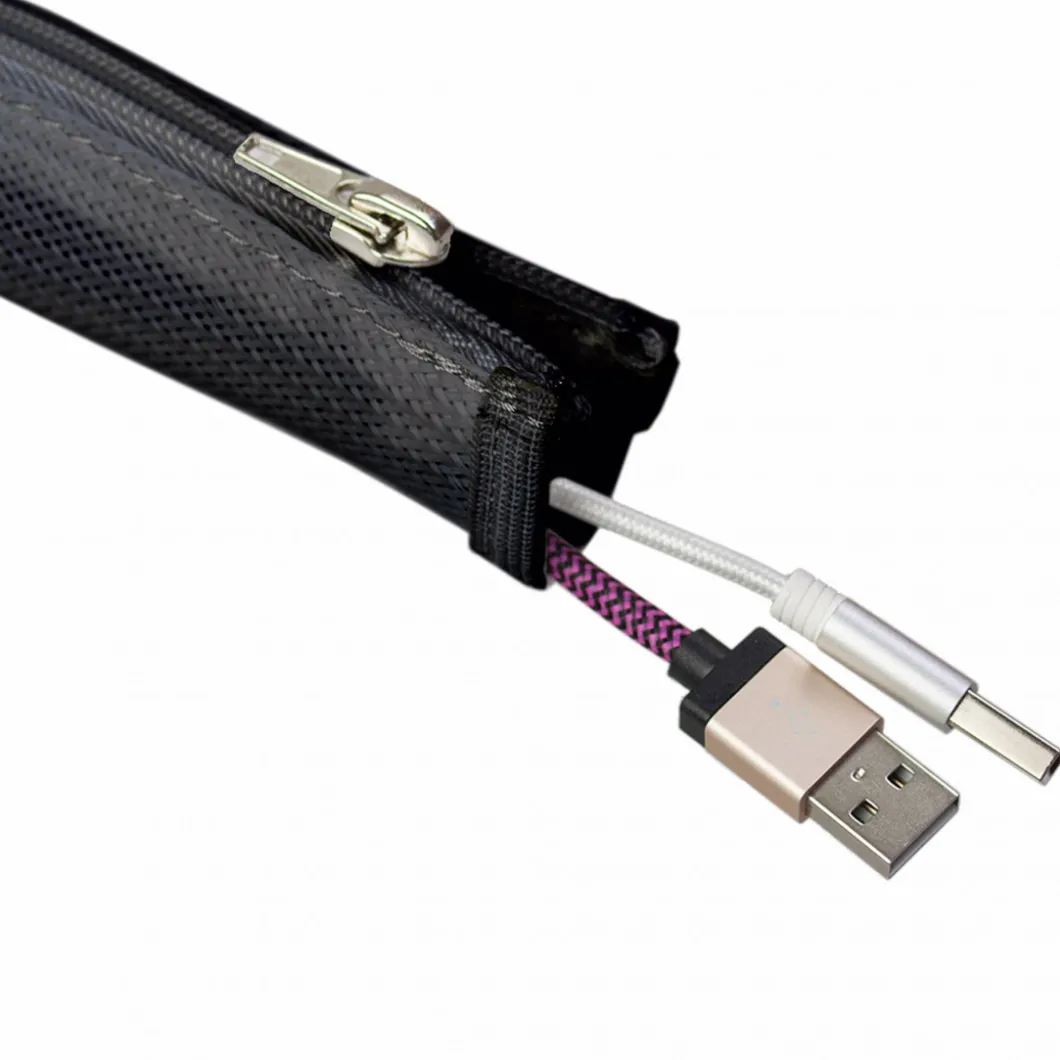 Kabelaufbewahrung^DPJ Workspace Axessline Cable Cover - Geflochtener Kabelschlauch, Mit Reißverschluss, Ø 20 mm