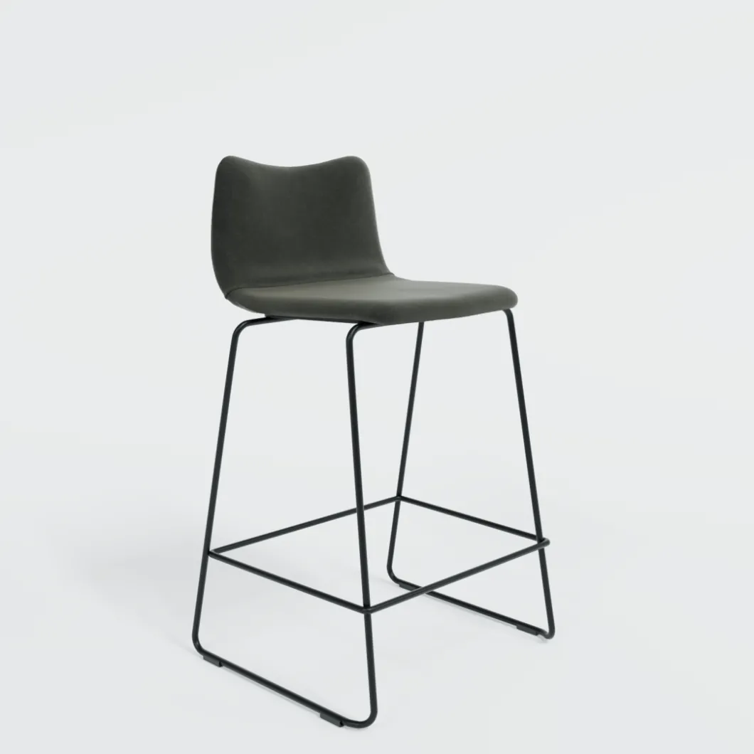 Barhocker & Barstühle^DPJ Workspace Barstuhl Knuff - Auf Kufen, Komplett bezogen