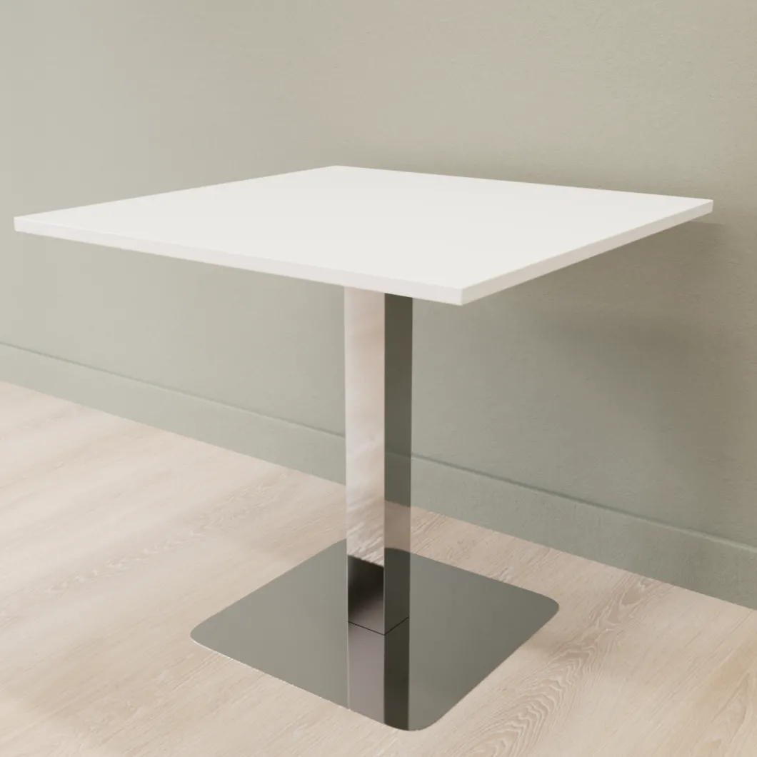 Esstisch & Cafétisch^DPJ Workspace Cafétisch Kvadrat - Polierter Stahl