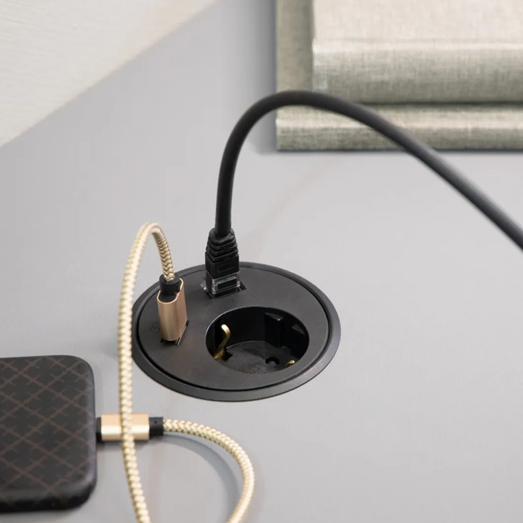 Steckdosen Für Den Schreibtisch | Zubehör^DPJ Workspace Einbausteckdose Powerdot 12 - Steckdose, Netzwerk, USB-A