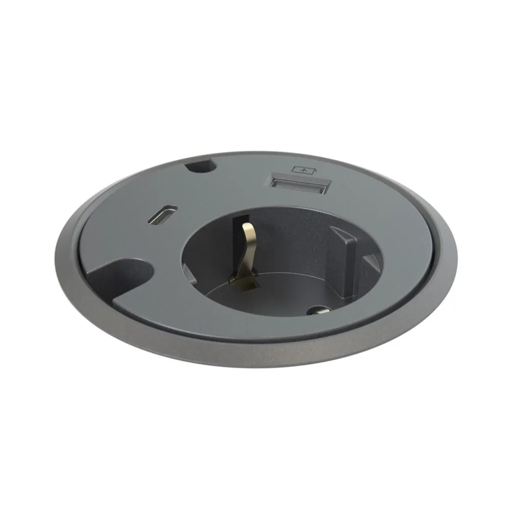 Steckdosen Für Den Schreibtisch | Zubehör^DPJ Workspace Einbausteckdose Powerdot 16 - Steckdose, USB-A, USB-C, 2 Durchführungslöcher