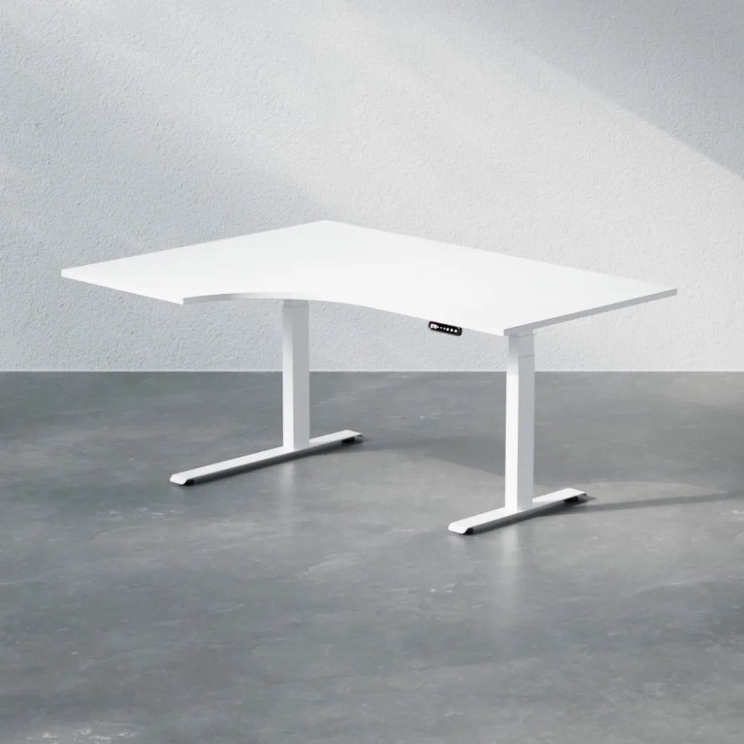 Höhenverstellbarer Schreibtisch | Schreibtisch^DPJ Workspace Höhenverstellbarer Schreibtisch mit geschwungener Platte - Premium