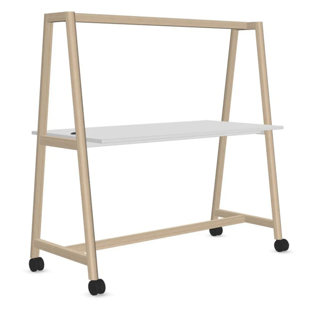Konferenztisch^DPJ Workspace Hoher Projekttisch Nova Wood - Auf Rädern