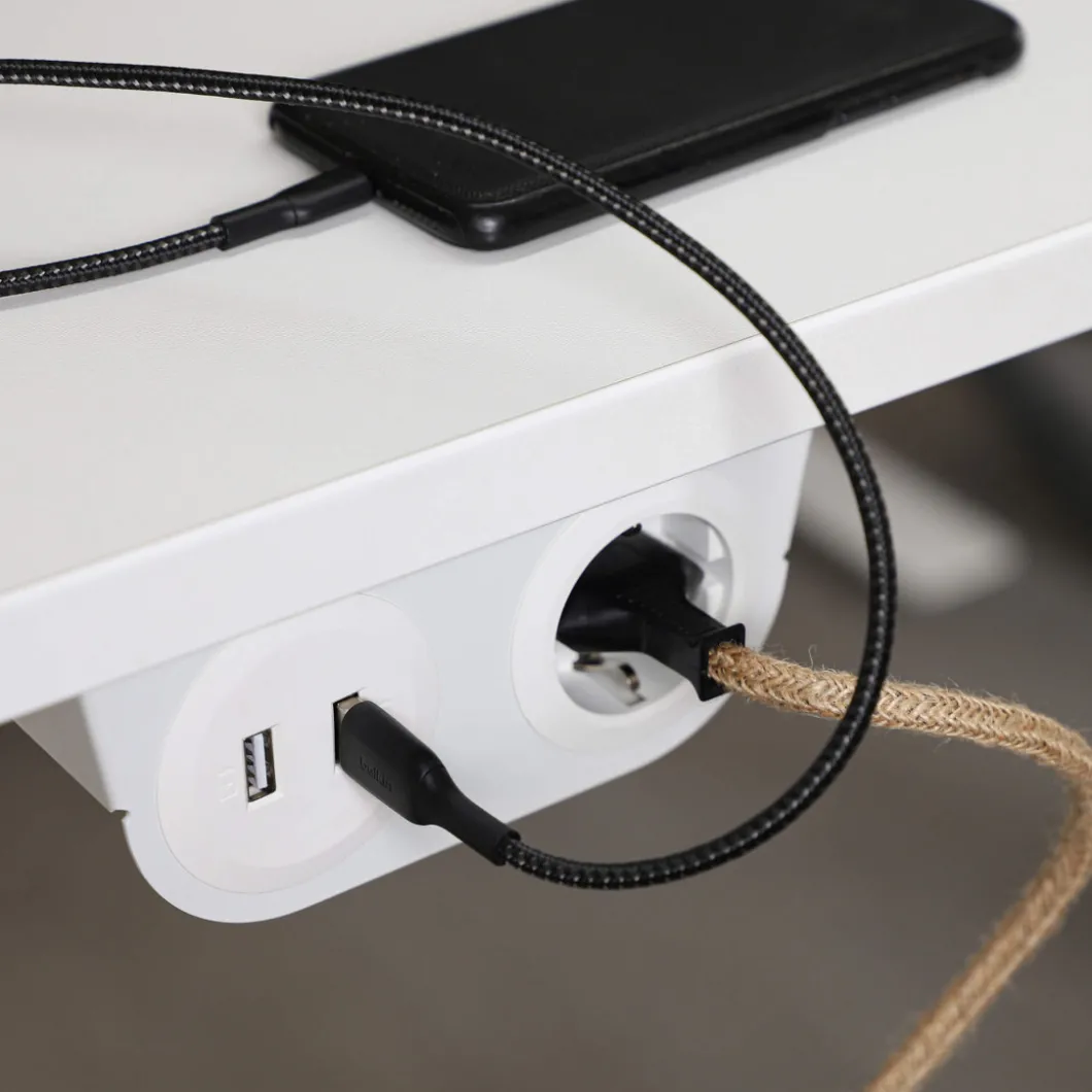 Steckdosen Für Den Schreibtisch^DPJ Workspace Konsole Powerdot Bracket Kit 03 - Inkl. Steckdose, 2 USB-A