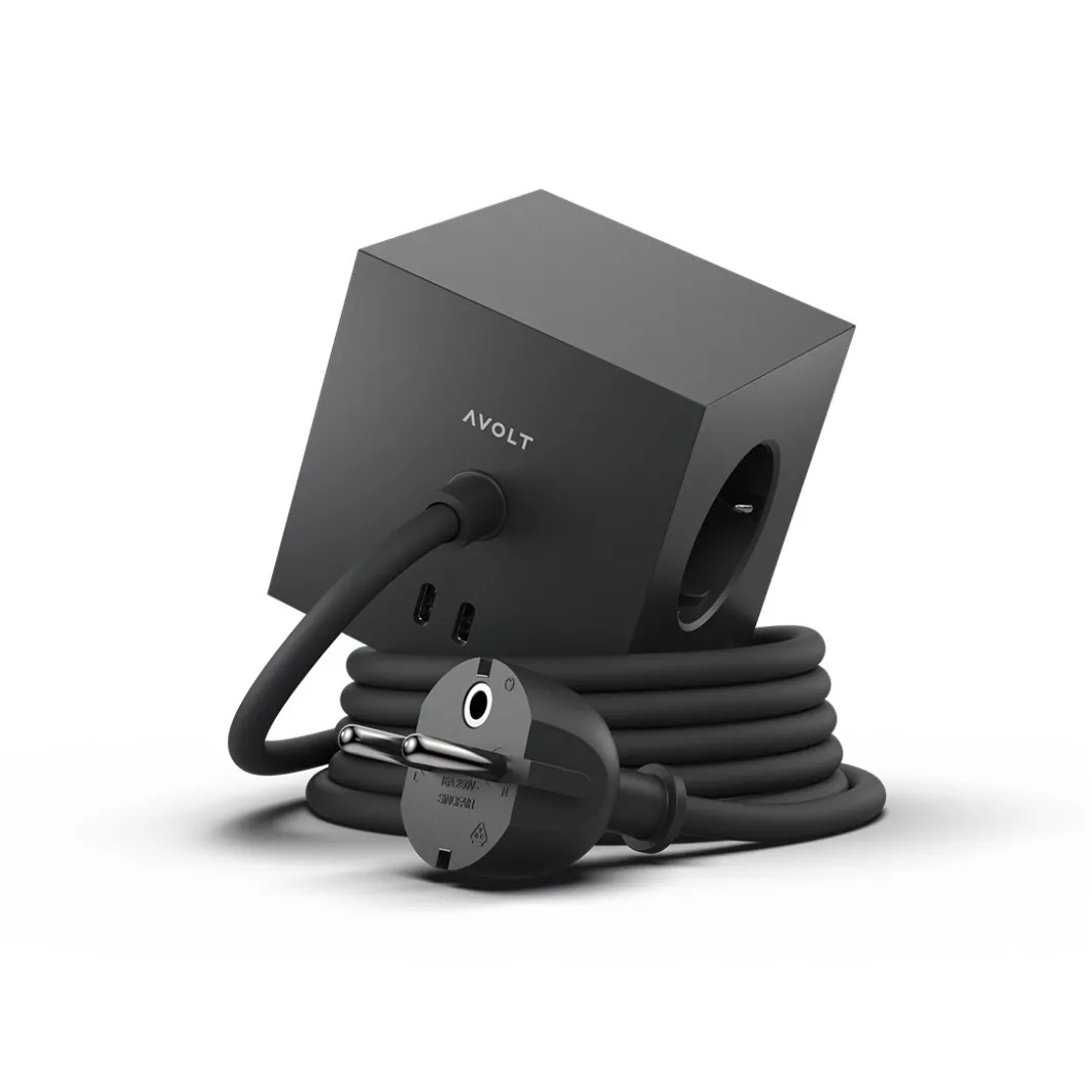Steckdosen Für Den Schreibtisch^DPJ Workspace Mehrfachsteckdose Square 1- Magnet, 3 Steckdosen + 2 USB-C