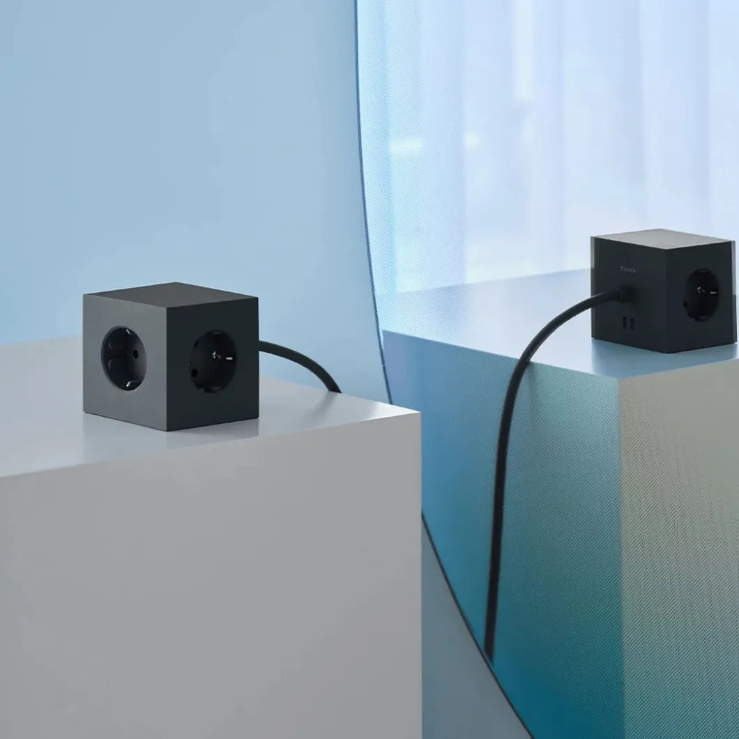 Steckdosen Für Den Schreibtisch^DPJ Workspace Mehrfachsteckdose Square 1- Magnet, 3 Steckdosen + 2 USB-C