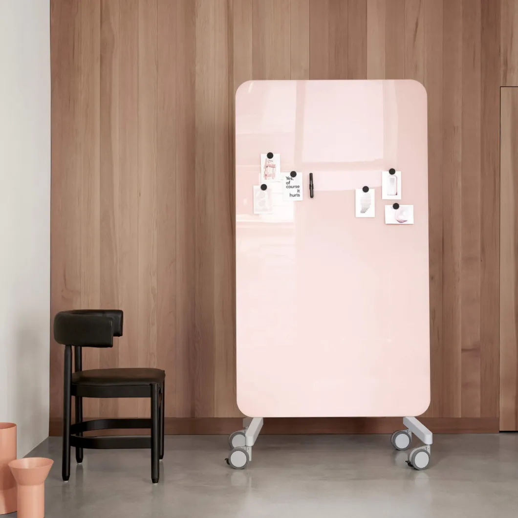 Stellwand | Whiteboard & Schreibtafel^DPJ Workspace Mobile Glastafel Mood Fabric - Schallabsorbierende Rückseite