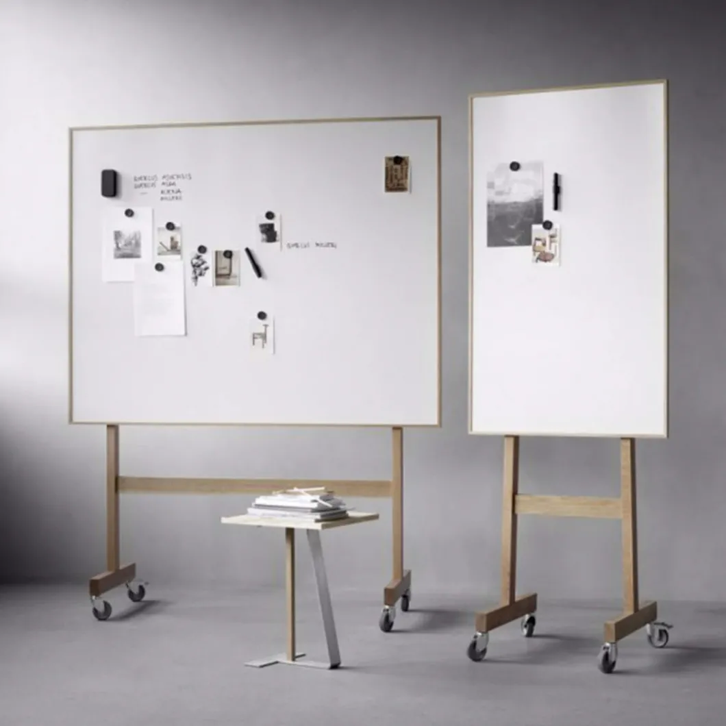 Whiteboard & Schreibtafel^DPJ Workspace Mobiles Whiteboard Wood - Eichenstativ auf Rädern