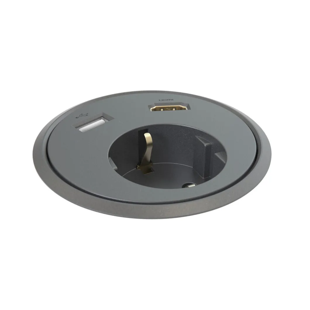 Steckdosen Für Den Schreibtisch | Zubehör^DPJ Workspace Powerdot 13 - 1 Steckdose Typ F, 1 USB-A-Anschluss, 1 HDMI