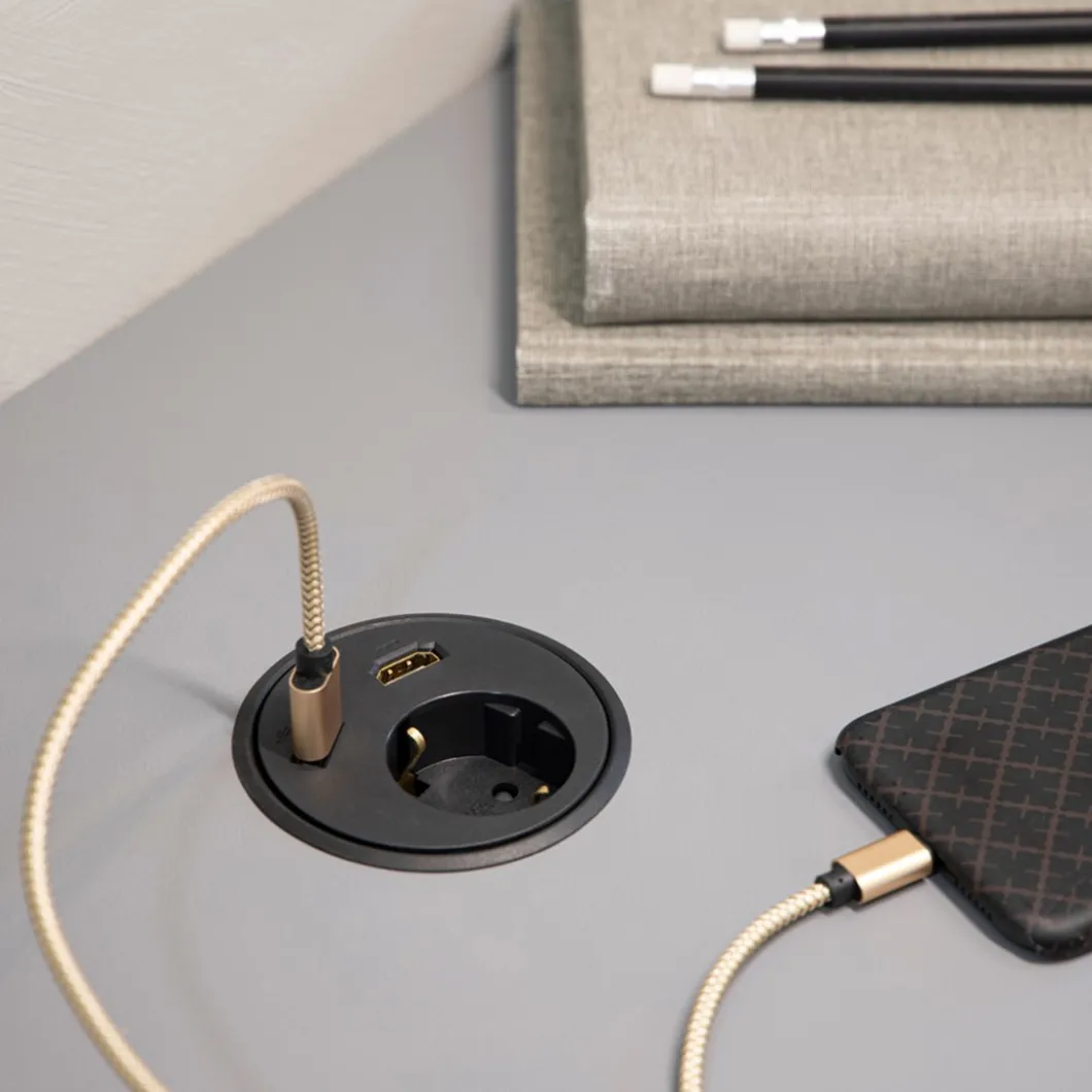 Steckdosen Für Den Schreibtisch | Zubehör^DPJ Workspace Powerdot 13 - 1 Steckdose Typ F, 1 USB-A-Anschluss, 1 HDMI