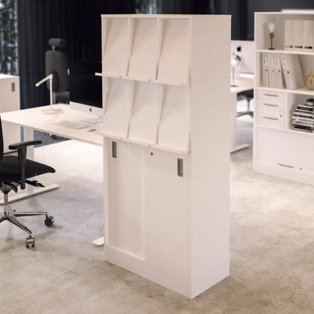 Büroschränke^DPJ Workspace Prospekthalter/Schrank - Mit Schiebetüren