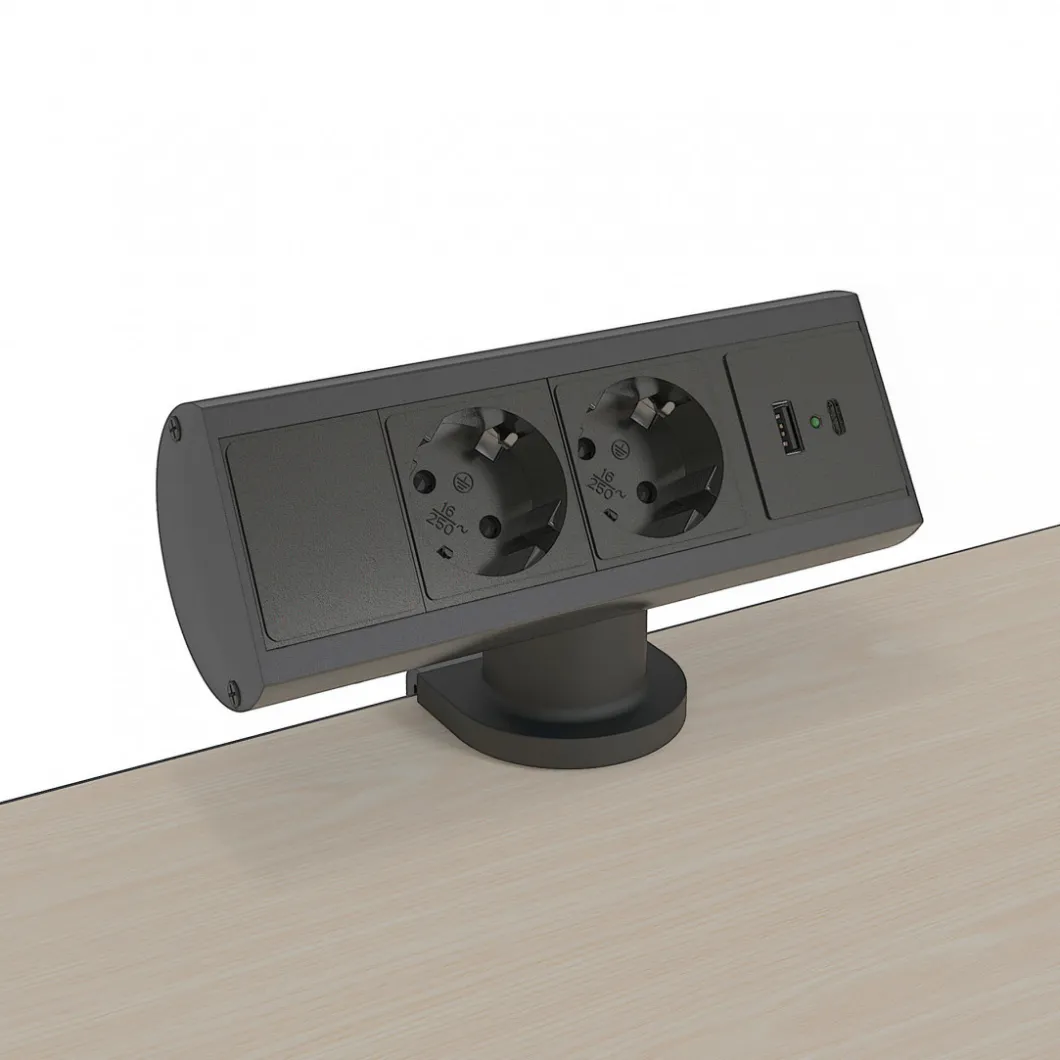 Steckdosen Für Den Schreibtisch | Zubehör^DPJ Workspace Tischsteckdose Axessline Desk - 2 Steckdosen, USB-A, USB-C