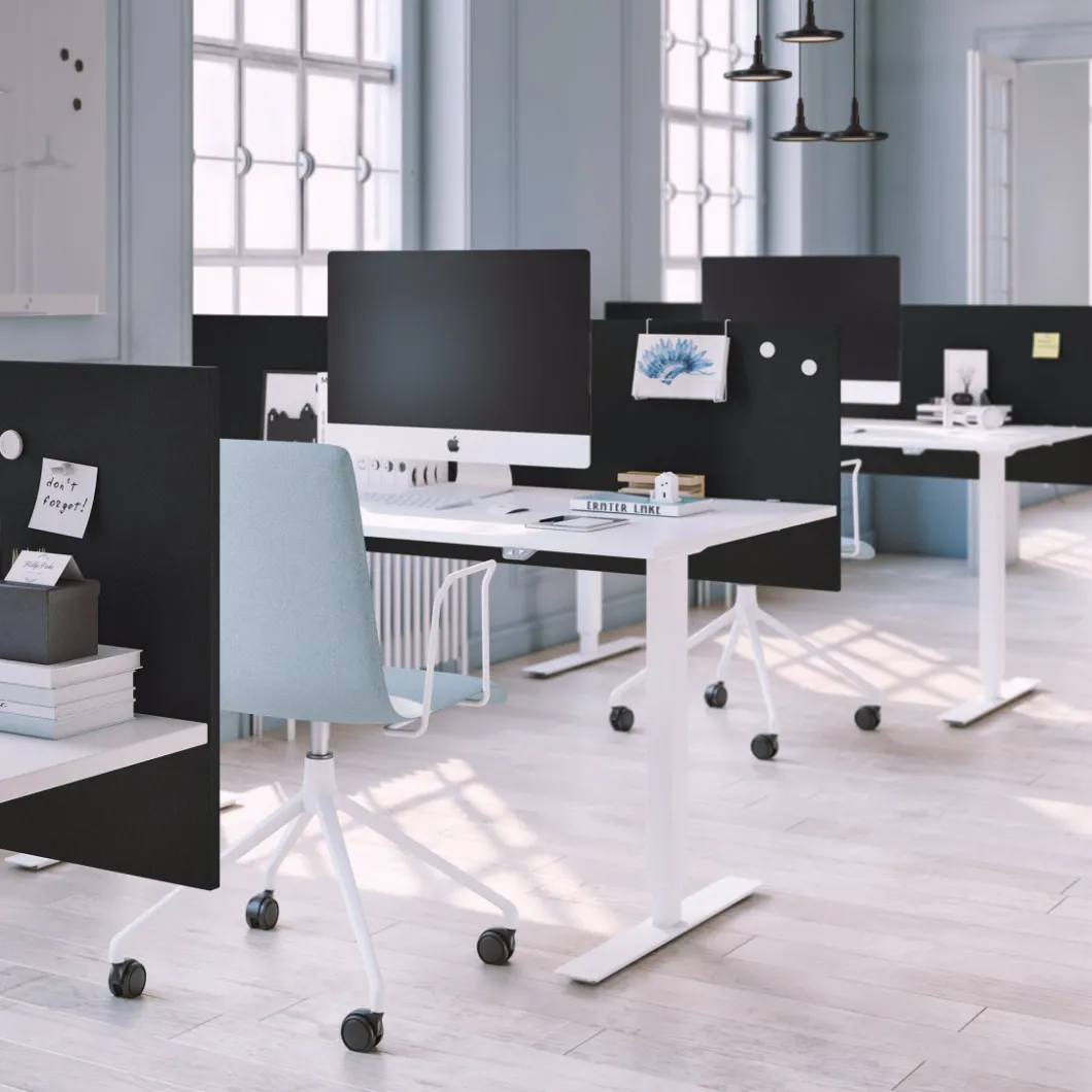 Tischtrennwand^DPJ Workspace Tischtrennwand Calm - Komplettpaket mit Tischbeschlägen