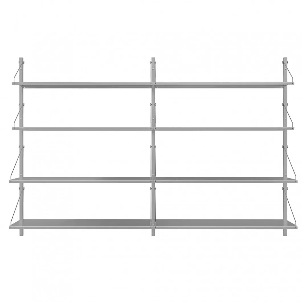 Flurmöbel | Regale & Regalsysteme^DPJ Workspace Wandregal Shelf Library Double Section - In Edelstahl