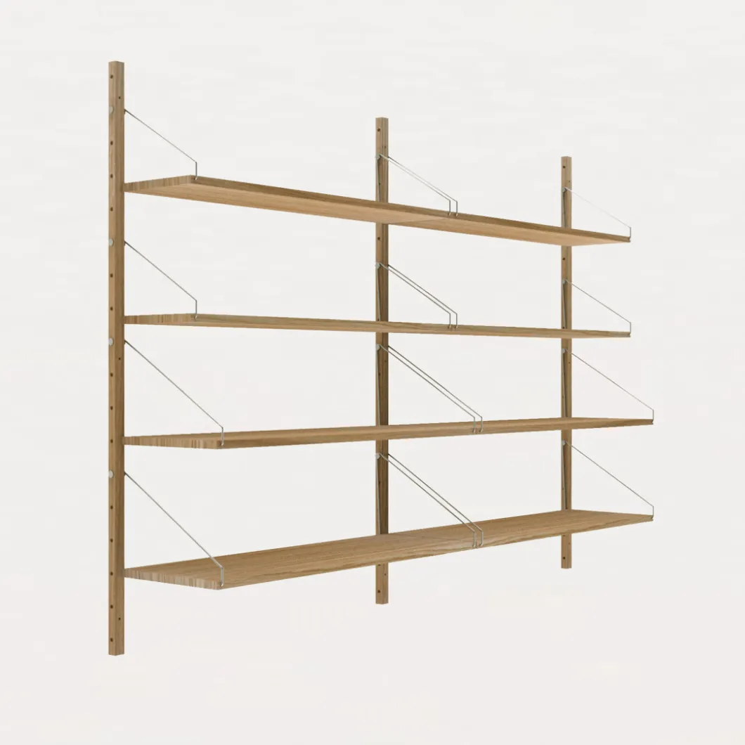 Regale & Regalsysteme^DPJ Workspace Wandregal Shelf Library Double Section - In Eiche